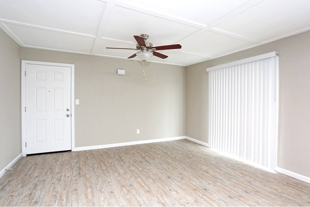 living room with wood-like floors