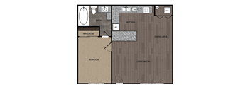 the grayson floor plan with 1 bedroom and 1 bath