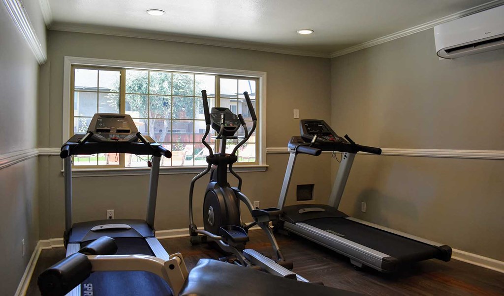 Fitness center with cardio equipment that is available to all residents