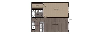 1 bedroom 1 bath A at Willow Creek Apartments, Houston, TX