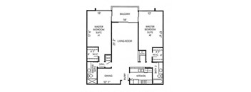 A black and white image of a floor plan for a two-story home.