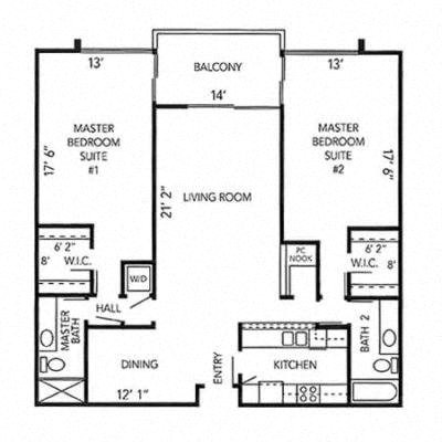 A black and white image of a floor plan for a two-story home.