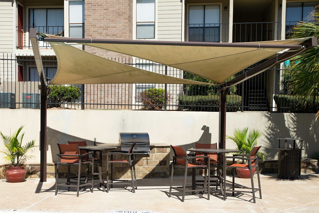 Rolling Brook Grilling Station with counter space to prep food and seating under a pavilion