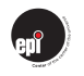 The image shows a black circle with the text "epi" in white, and a red dot above the letter "i".