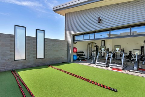 24 hour outdoor fitness center at The Premiere at Dana Park, Mesa