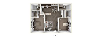 2 bed 2 bath A at Urban WalkApartments on 6th Avenue, Phoenix