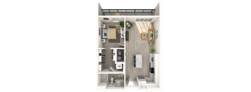 a floor plan of a one bedroom apartment at Melody on Main, Mesa
