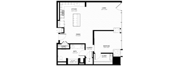 a floor plan of a small house with a bedroom and a living room