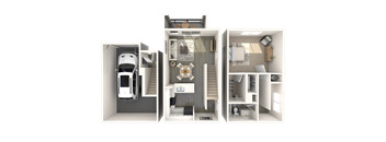 A2 Floor Plan at Palazzo Townhomes, Phoenix, AZ 85008  