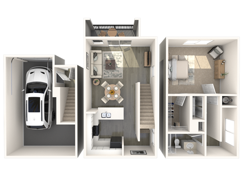 A2 Floor Plan at Palazzo Townhomes, Phoenix, AZ 85008  