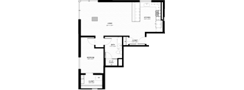 floor plan of the first floor of the asymmetrical floorplan of a modern home