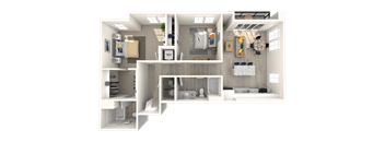 a floor plan of a 1 bedroom apartment at Melody on Main, Arizona, 85210