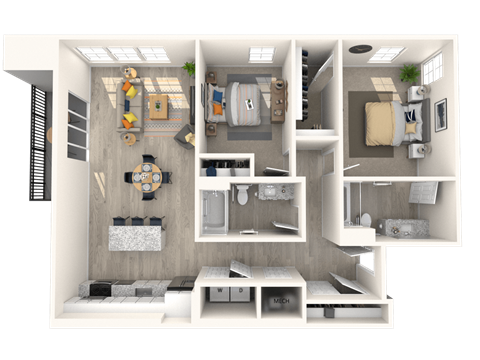 a floor plan of a 1 bedroom apartment at Melody on Main, Arizona