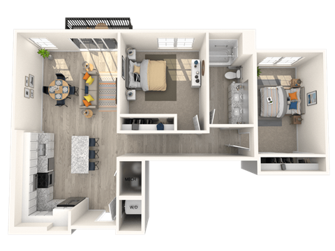 a floor plan of a two bedroom apartment  at Melody on Main, Mesa, AZ, 85210