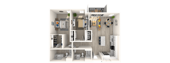 a floor plan of a 1 bedroom apartment at Melody on Main, Arizona
