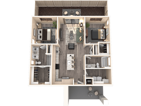 B1 Floor Plan at Marketside Villas at Verrado, Arizona, 85396