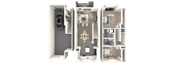 B1 Floor Plan at Palazzo Townhomes, Phoenix, 85008  