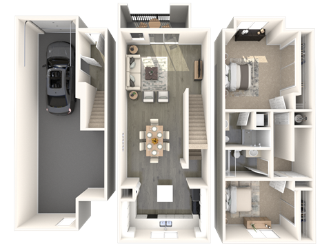 B1 Floor Plan at Palazzo Townhomes, Phoenix, 85008  