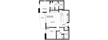 a floor plan of a house with bedrooms and a living room