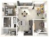 B3 Floor Plan B3 Floor Plan at Paradise @ P83 Apartments, P.B. BELL Assets, Peoria, AZ, 85382