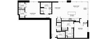 a floor plan of a house with a bedroom and a living room