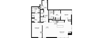 a floor plan of a house with a bedroom and a living room
