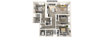 a floor plan of a 3 bedroom apartment  at Melody on Main, Mesa, AZ, 85210