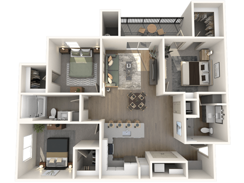 C1 Floor Plan at Weylyn Luxury Apartments, Laveen, AZ 85339