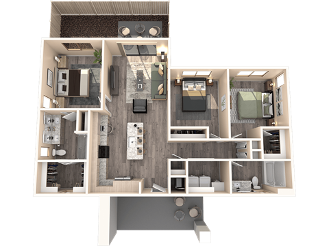 C1 Floor Plan at Marketside Villas at Verrado, Buckeye, AZ