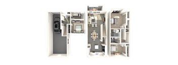 C1 Floor Plan at Palazzo Townhomes, Phoenix, AZ 85008  