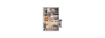 a floor plan of a home with a living room and a dining room