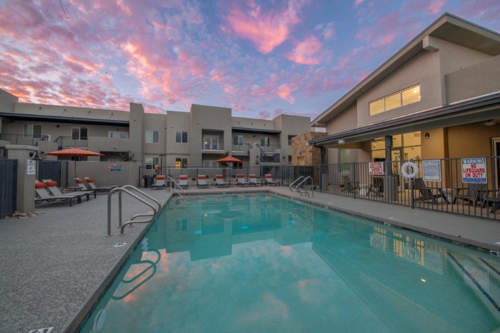 Twilight Pool at Inspiration Apartments, Cottonwood, Arizona