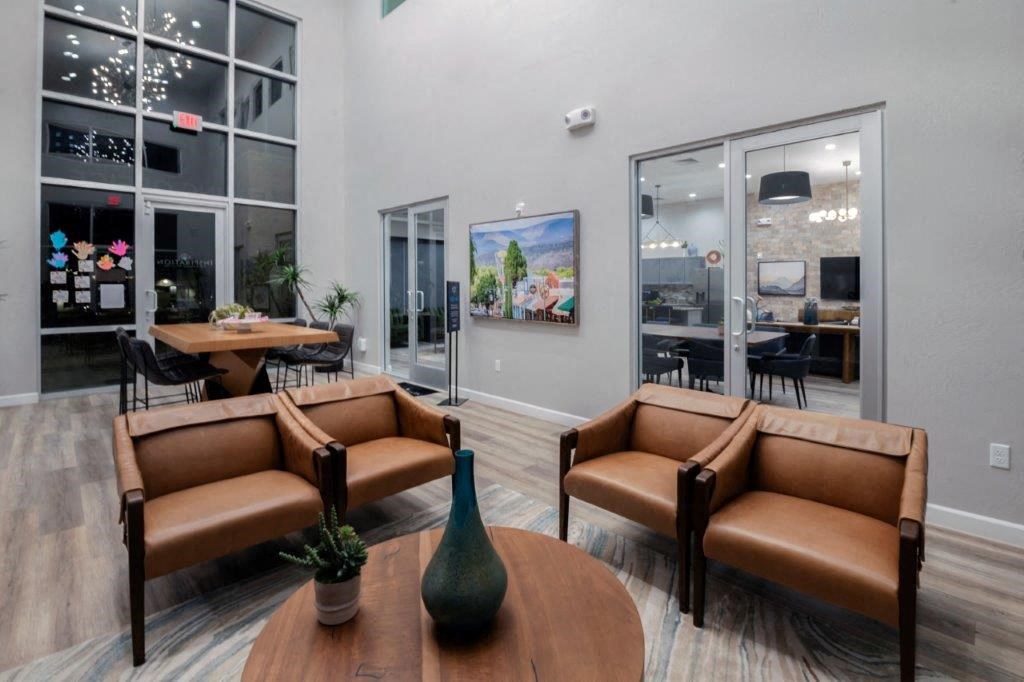 a living room with couches and a coffee table at Inspiration Apartments, Cottonwood, 86326