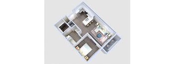 1 bed 1 bath floor plan at Glen 91, Glendale, AZ