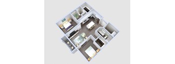 2 bed 2 bath floor plan at Glen 91, Glendale, Arizona