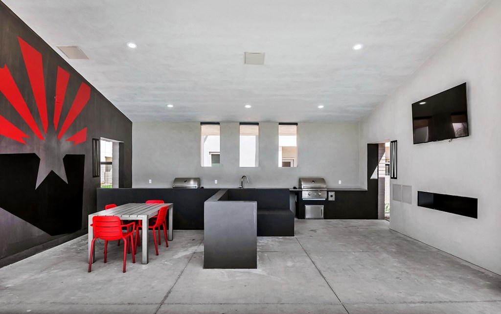 Gas Barbecue Grills and Outdoor Fireplace at The Premiere at Dana Park, Mesa, 85204