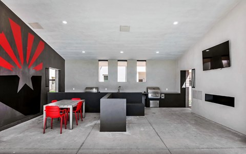 Gas Barbecue Grills and Outdoor Fireplace at The Premiere at Dana Park, Mesa, 85204