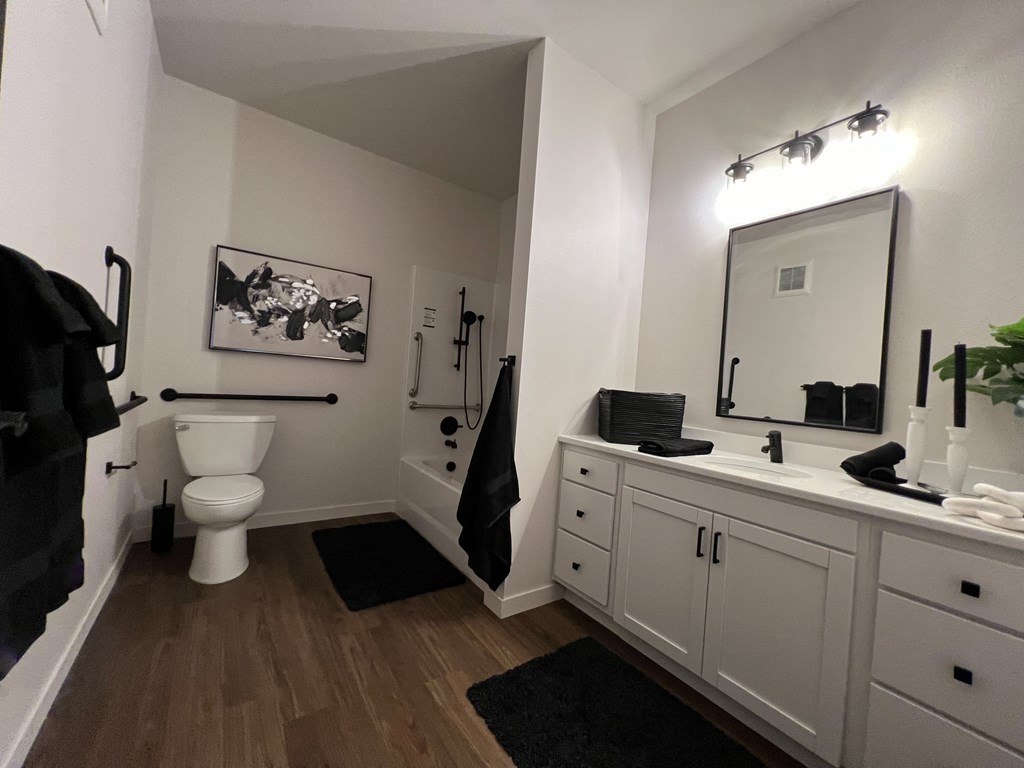 a bathroom with a toilet and a sink and a mirror