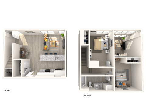 a floor plan of a 1 bedroom apartment at Melody on Main, Mesa