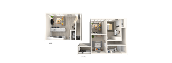 a floor plan of a 1 bedroom apartment at Melody on Main, Mesa, AZ