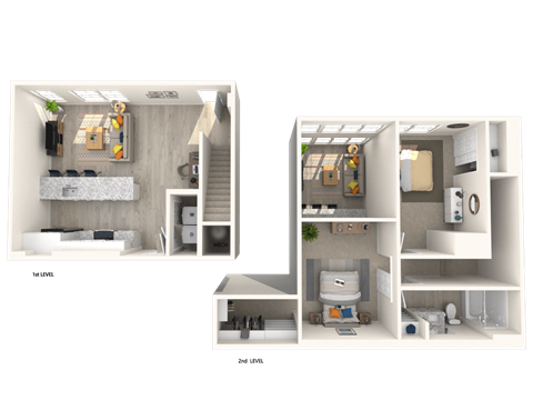 a floor plan of a 1 bedroom apartment at Melody on Main, Mesa, AZ