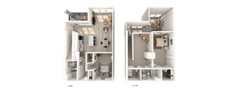 a floor plan of a two bedroom apartment at Melody on Main, Mesa