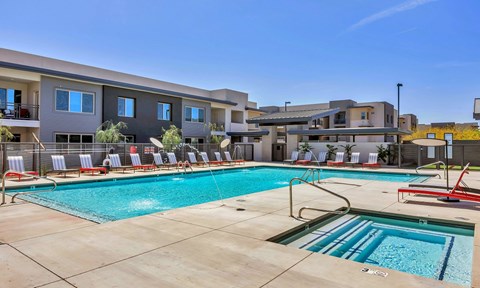Luxurious Heated Pool and Spa at The Premiere at Dana Park, Mesa