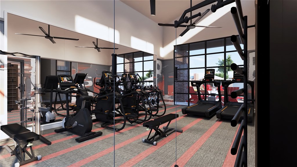 a rendering of a gym with cardio equipment at Marketside Villas at Verrado, Arizona
