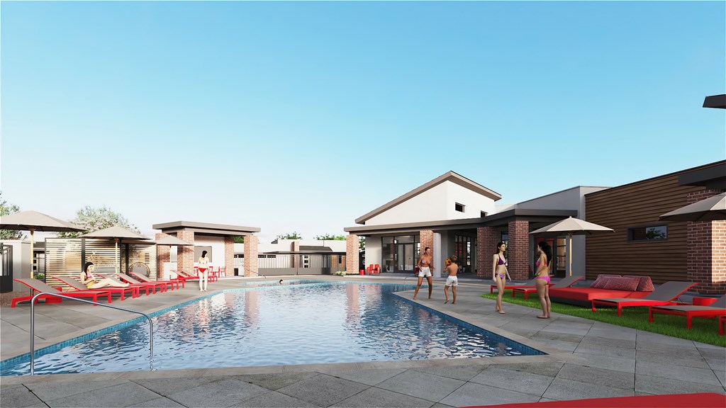 a rendering of the pool area at Marketside Villas at Verrado, Arizona, 85396