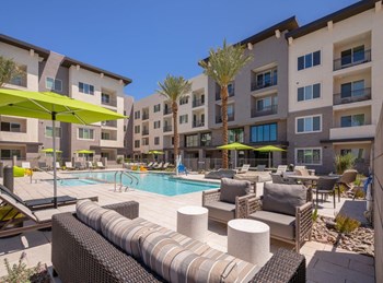 Poolside Lounge Area at Kalon Luxury Apartments, Phoenix, Arizona - Photo Gallery 13
