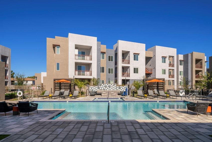 our apartments offer a swimming pool our apartments offer a swimming pool at The Landing at Fiesta Village, AZ, 85210