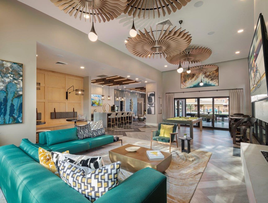 Community Lounge at Zaterra Luxury Apartments, Chandler, AZ, 85286