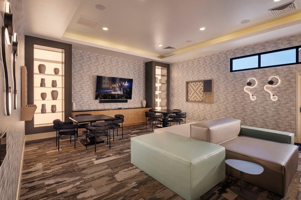 a rendering of a lounge area in the new building. at Zaterra Luxury Apartments, Chandler, AZ, 85286