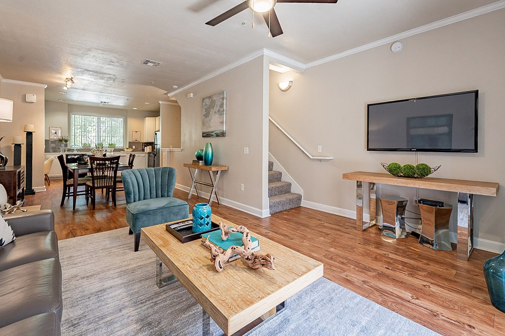 Living Room With Dining Area at Palazzo Townhomes, Phoenix Arizona  